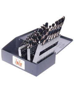 KNK29KK38 image(0) - KnKut 29 Piece Jobber Length Drill Bit Set 1/16"-1/2" by 64ths 3/8" Reduced Shank