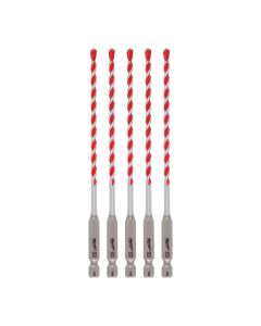 MLW48-20-9155 image(0) - Milwaukee Tool 5/32" x 4" x 6" SHOCKWAVE Impact Duty Carbide Hammer Drill Bits - Bulk 5 PK