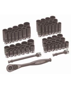 GRE81259CRD image(0) - 3/8" Dr. 59pc Fract. & Metric Duo-Socket Set - 12