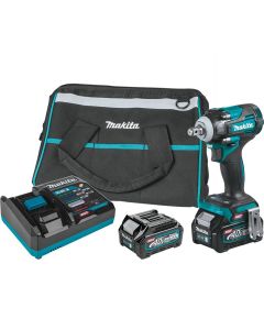 MAKGWT04D image(0) - 40V max XGT® Brushless Cordless 4-Sp 1/2" Sq. Drive Impact Wrench Kit w/ Friction Ring Anvil, var. spd., rev., L.E.D. Light, bag (2.5Ah)