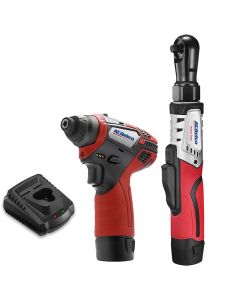 ACDARW12103-K2 image(0) - ACDelco ARW12103-K2 G12 Series 12V Li-ion Cordless 3/8" Brushless Rachet Wrench & ¼" Impact Driver Combo Tool Kit with 2 Batteries