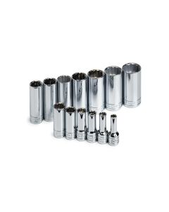 SKT4453 image(0) - SOCKET SET 3/8IN. DRIVE 13PC SAE DEEP 12 POINT