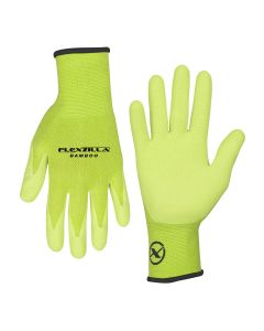 LEGGC290L image(0) - Flexzilla® Bamboo Crinkle Latex Dip Gloves, ZillaGreen™, For Women, L