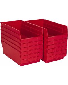 MRO89827083 image(0) - Shelf Bin, Red, 4 inH x 11 5/8 inL x 6 5/8 inW, 1EA