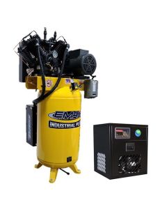 EMXESP07V080V1PK image(0) - EMAX 7.5HP 1 PH Industrial Plus 80 Gal. Vertical Silent Air Compressor with 30 CFM Dryer Bundle