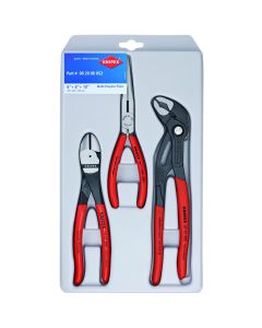 KNP267487 image(0) - Plier Set 3 Pc. Long Nose,Diag Cutt,Cobra