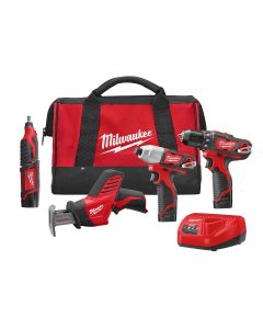 MLW2497-24 image(0) - Milwaukee Tool M12 4Pc Combo Kit