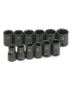 SKT4062 image(0) - SOCKET SET IMPACT 3/8IN. DRIVE 12PC STD 6 POINT