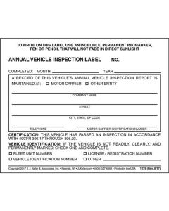 TMRDOTLABELS image(0) - Annual Vehicle Inspection Label - Vinyl w/ Mylar L