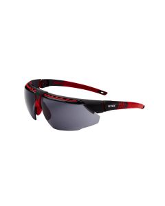 UVXS2861HS image(0) - Uvex Avatar Glasses Blk/red, Gray Hsaf