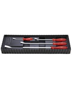 MLW48-22-9214 image(0) - Milwaukee Tool 4-Pc I-Beam All-Metal Core Chrome Finish Pry Bar Set, (8, 12, 18, 24 In.)