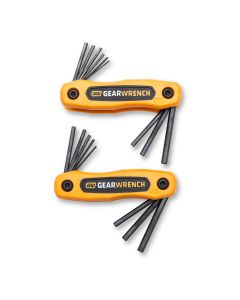 KDT83513 image(0) - 17PC SAE/MET SHORT ARM FOLD HEX KEY SET