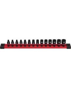 MLW49-66-7002 image(0) - Milwaukee Tool 14PC SHOCKWAVE Impact Duty Metric Standard 6 Point Socket Set