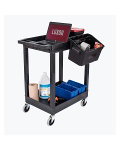 LUXSEC11-B-OUTRIG image(0) - 24 x 18 Plastic Utility Tub Cart w/ Bins