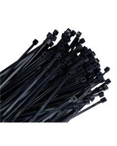 5-PACK Wire Tie 11" Black 100/bag 50lb Tensile