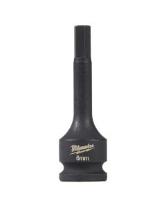 MLW49-66-5156 image(0) - Milwaukee Tool Shockwave  Lineman's 3/8" Drive 6MM Hex Bit Socket