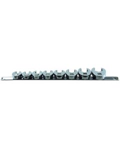 KTI22300 image(0) - K Tool International CROWFOOT FLARE NUT SET SAE 8 PC 3/8IN. DRIVE