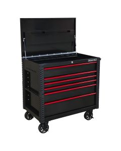 41 in. 6-Drawer Tool Cart w/Bumpers, Black w/Red-D