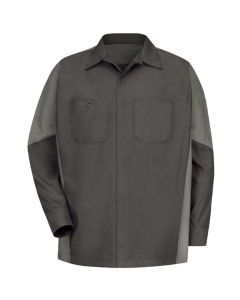 VFISY10CG-RG-3XL image(0) - Men's Long Sleeve Two-Tone Crew Shirt Charcoal/Grey, 3XL