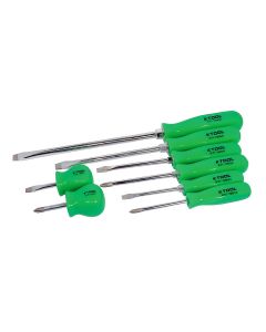 KTI19900 image(0) - K Tool International 8-Piece Screwdriver Set with Green Square Handles