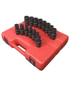 SUN2855 image(0) - 15 PC 1/2" DR 12 PT METRIC UNIV IMPACT SOCKET