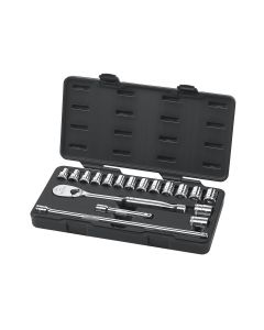 KDT80708 image(0) - 18PC 1/2" DRIVE METRIC SOCKET SET