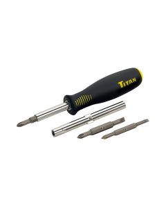 TIT11010 image(0) - 6-IN-1 RATCHETING SCREWDRIVER W/ CUSHION GRIP