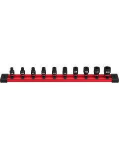 MLW49-66-7000 image(0) - Milwaukee Tool 10PC SHOCKWAVE Impact Duty SAE Standard 6 Point Socket Set