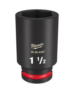 MLW49-66-6347 image(0) - Milwaukee Tool SHOCKWAVE Impact Duty 3/4"Drive 1-1/2" Deep 6 Point Socket