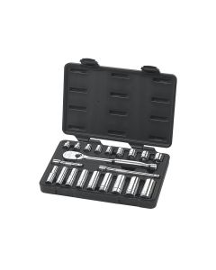 KDT80557 image(0) - 21PC 3/8" DRIVE SAE SOCKET SET (STD / DEEP)