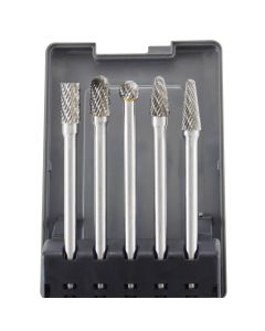 AST2185 image(0) - 5pc Long Double Cut Carbide Burr Set 4.5"