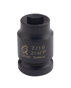 SUN214FP image(0) - 1/2" Drive 7/16" Female Pipe Plug Socket, Black